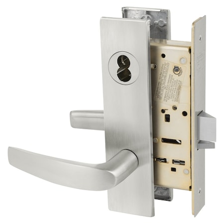 Sargent Storeroom or Closet Mortise Lock, LW1 Escutcheon, B Lever, LFIC Prep Less Core, Stn Stainless Steel 60-8204 LW1B 32D